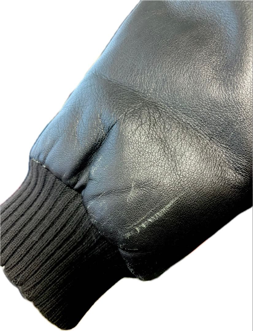 90s 美品 リアルレザー ショートダウン DKNY 本革 羊革 モード