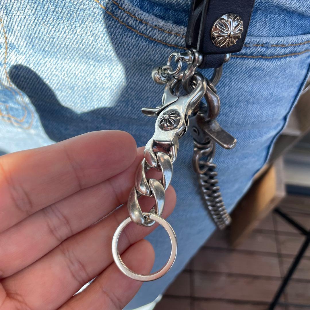 職人品 シルバー925 クロスボール キーチェーン キーホルダー キーリング 鍵