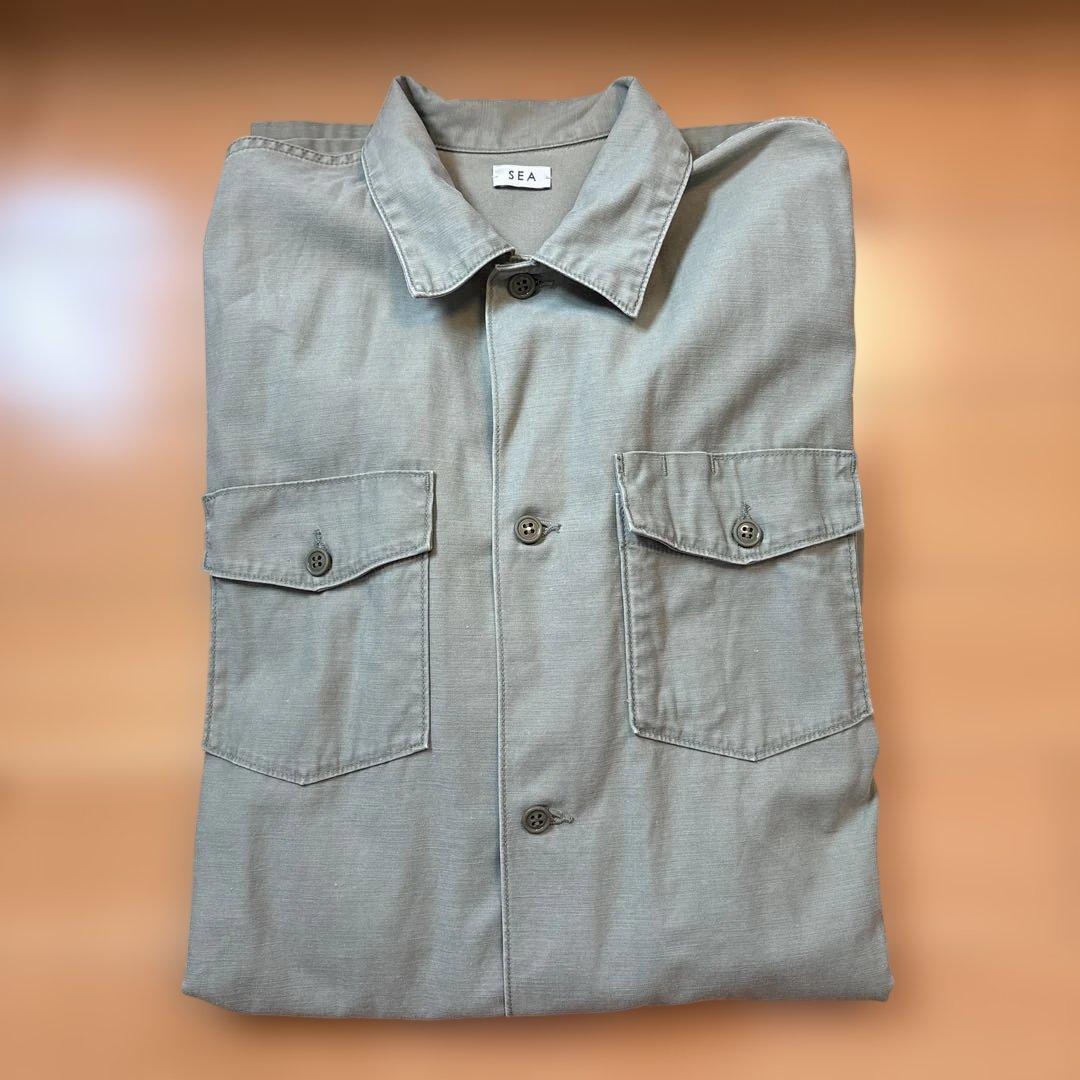 未使用　SEA ミリタリーオーバーシャツ　カーキ