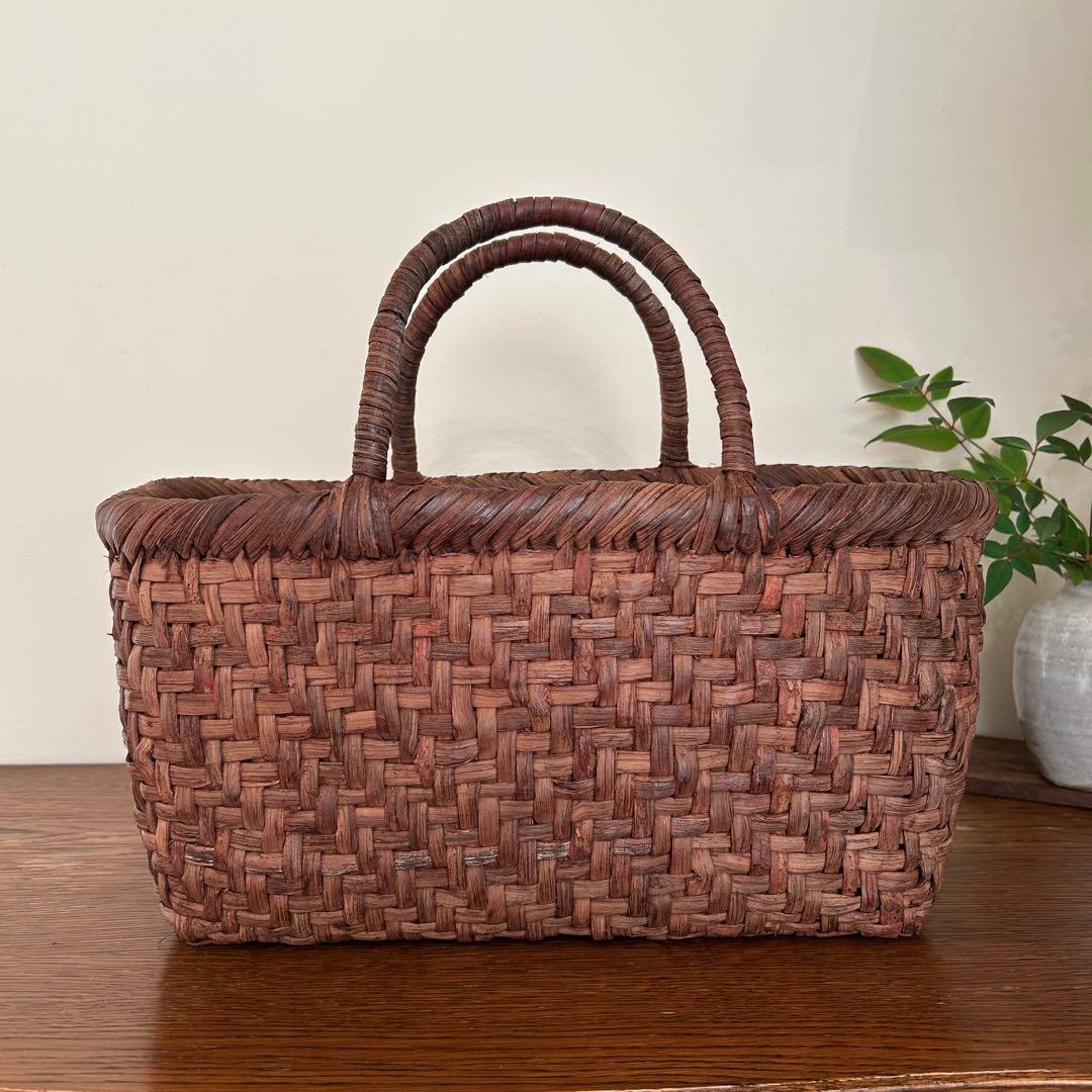 国産山葡萄のかごバッグ＊横長＊網代編み