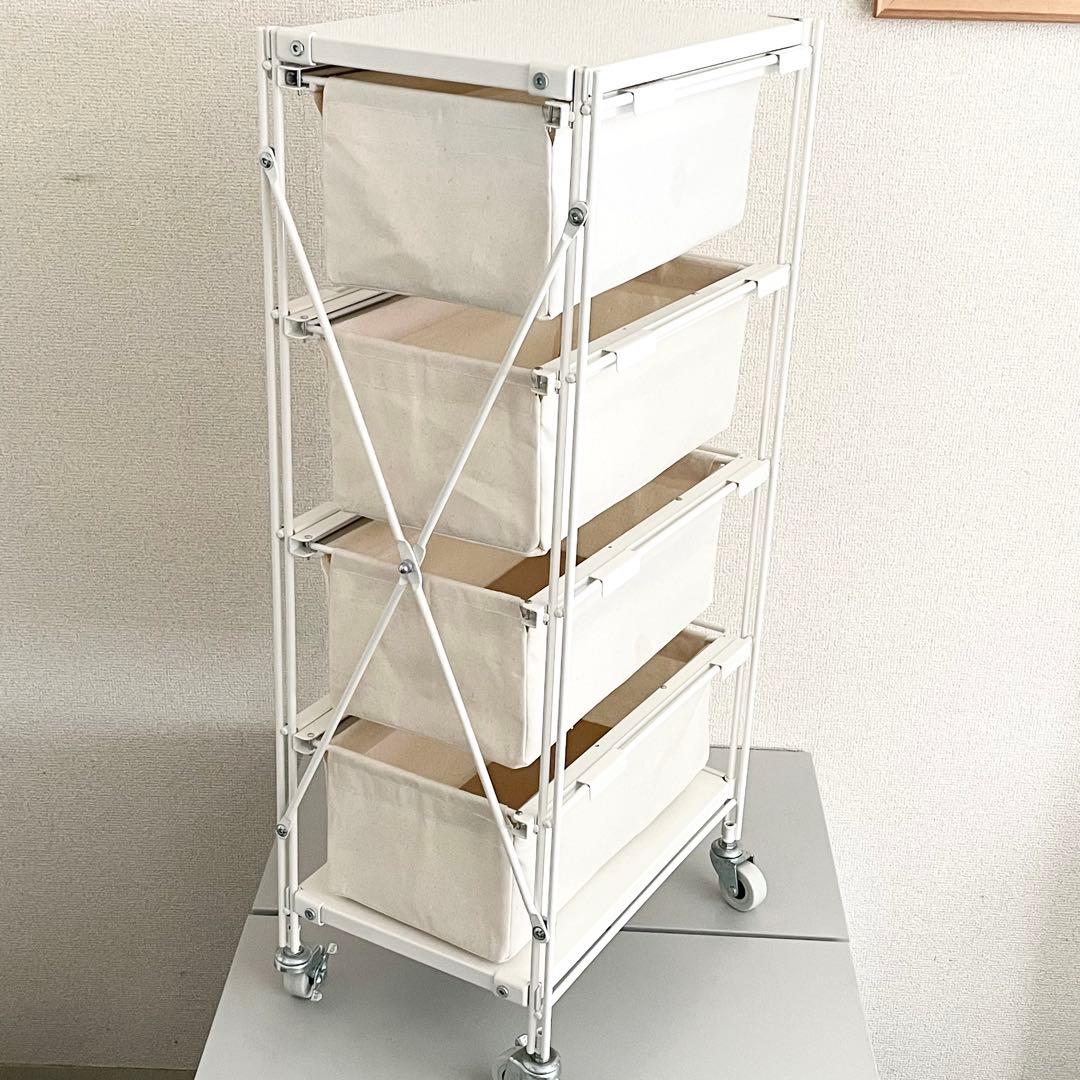 無印良品 スチールユニットシェルフ帆布バスケットセット・幅２８ｃｍ