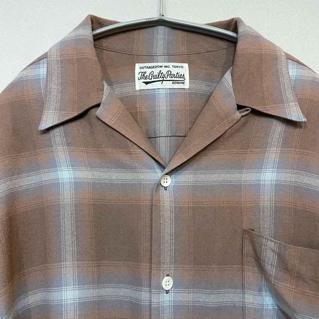 即完売人気カラー！ワコマリア　オンブレチェックシャツ　Lサイズ