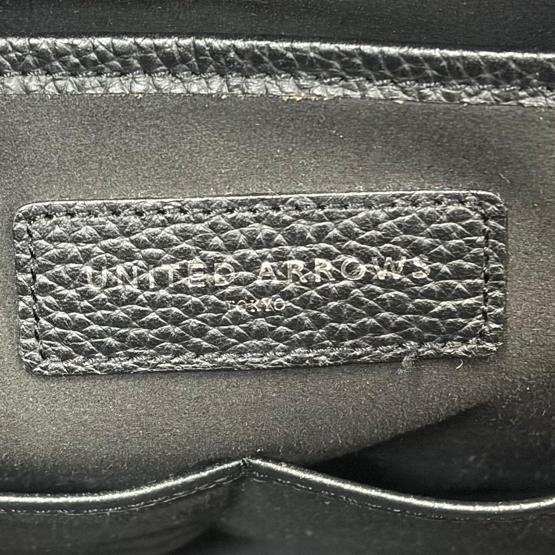 極美品 ユナイテッドアローズ トートバッグ シボ革 A4 黒 ビジネス メンズ