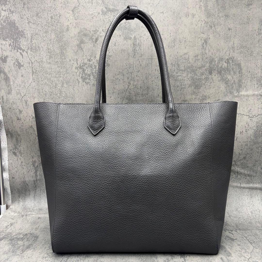 極美品 ユナイテッドアローズ トートバッグ シボ革 A4 黒 ビジネス メンズ