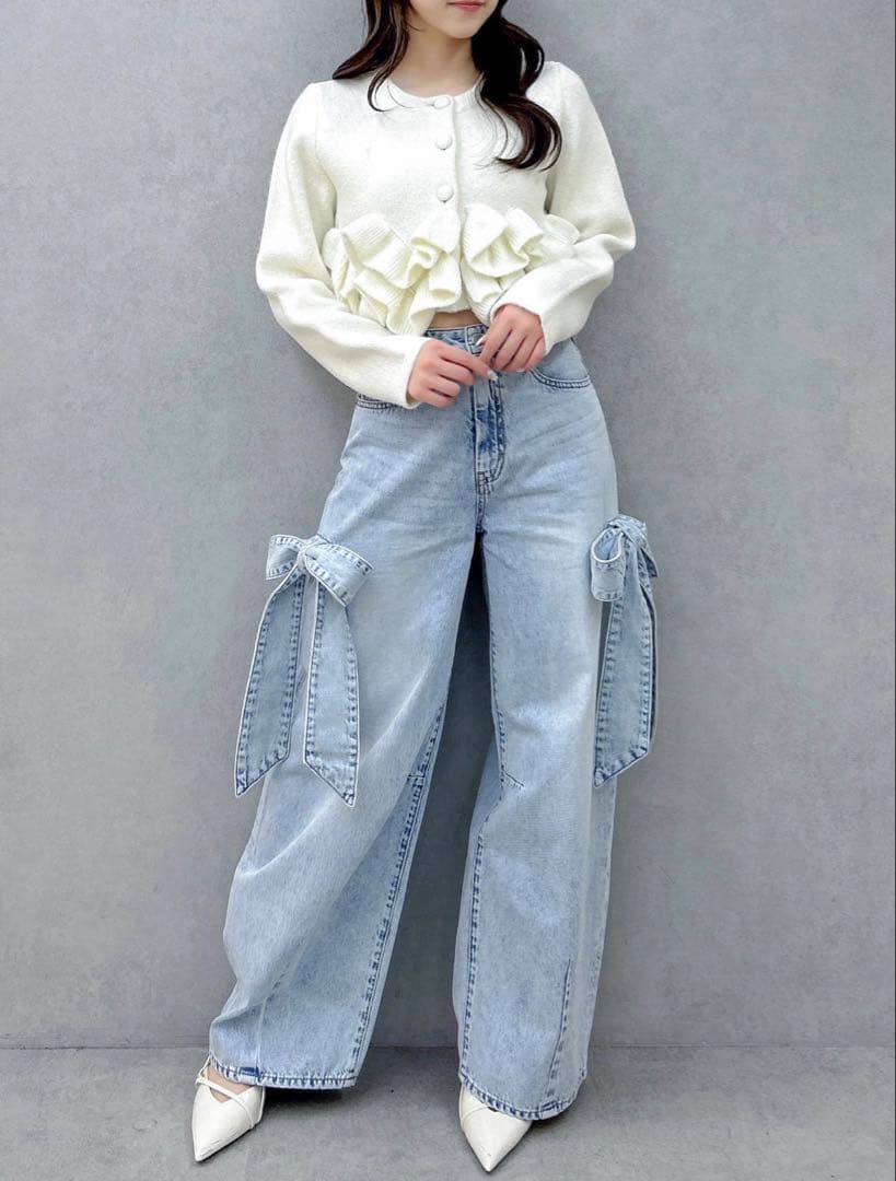 dazzlin ヘムフリルニットジャケット