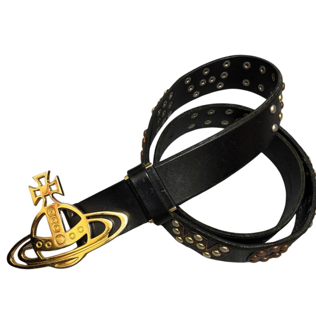 小物 Vivienne Westwood leather orb studs belt
