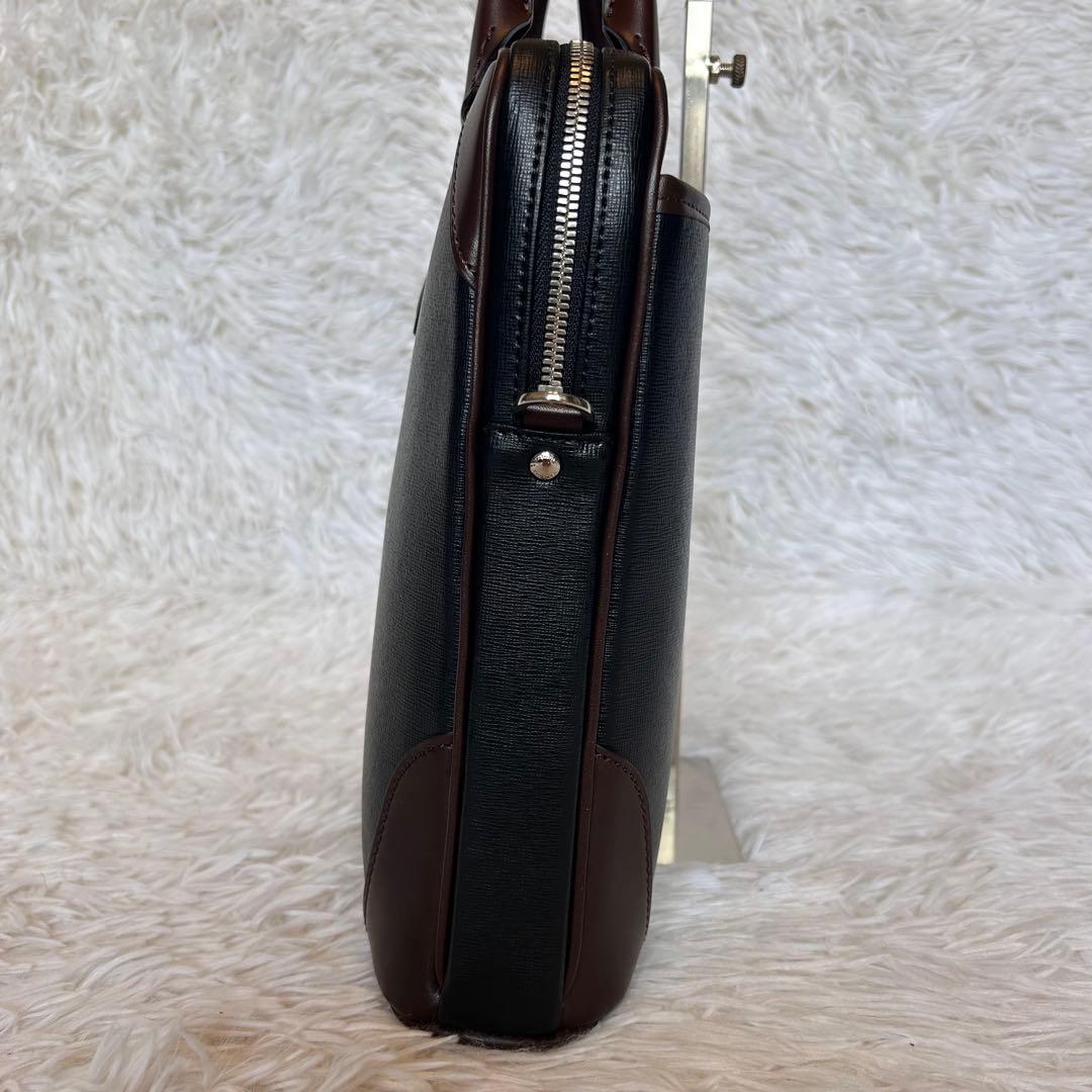 【新品未使用】FUJITAKA ビジネスバッグ 2way レザー 日本製 黒×茶