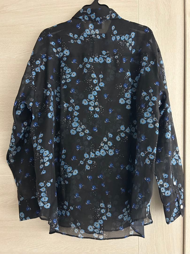 新品 2025 ユナイテッドアローズ オーガンジー プリントシャツ シアー 花柄