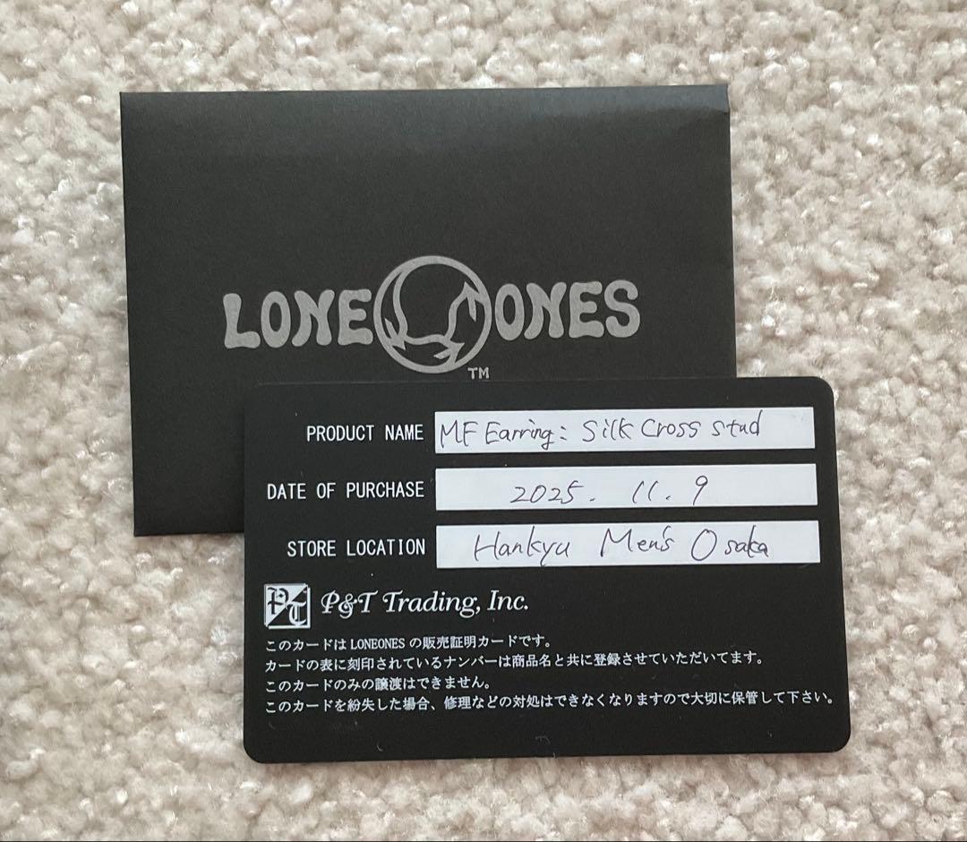 ロンワンズ シルク クロス スタッド イヤリング ピアス 新品 未使用