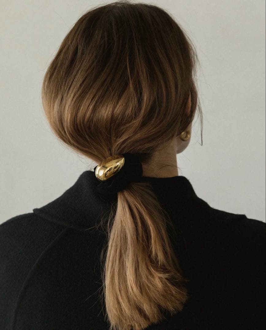 LETICIA レチシア エッグ ベルベット シュシュ ブラック