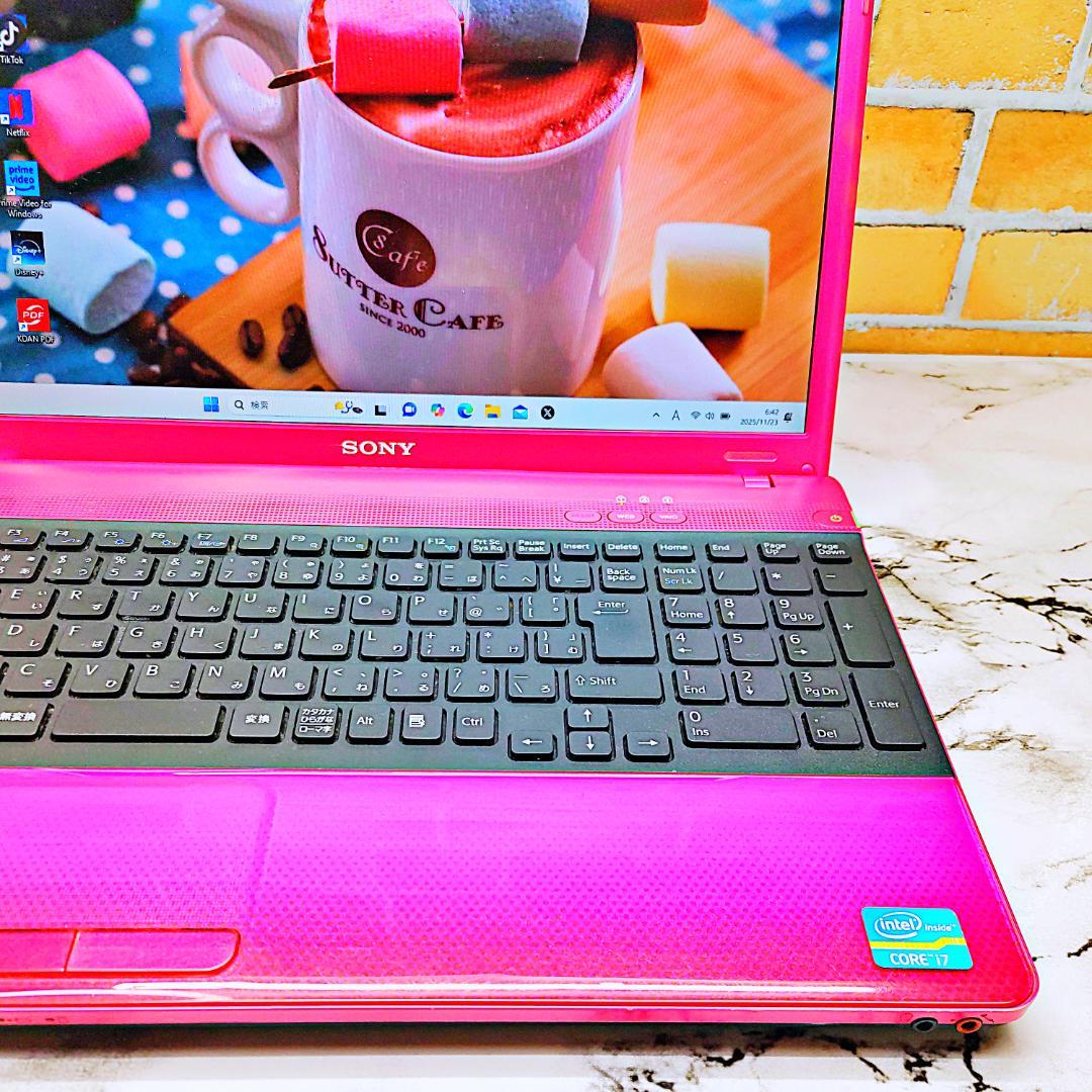 高性能i7✨ピンクノートパソコン❣️Core-i5☘️爆速SSD✨メモリ8G