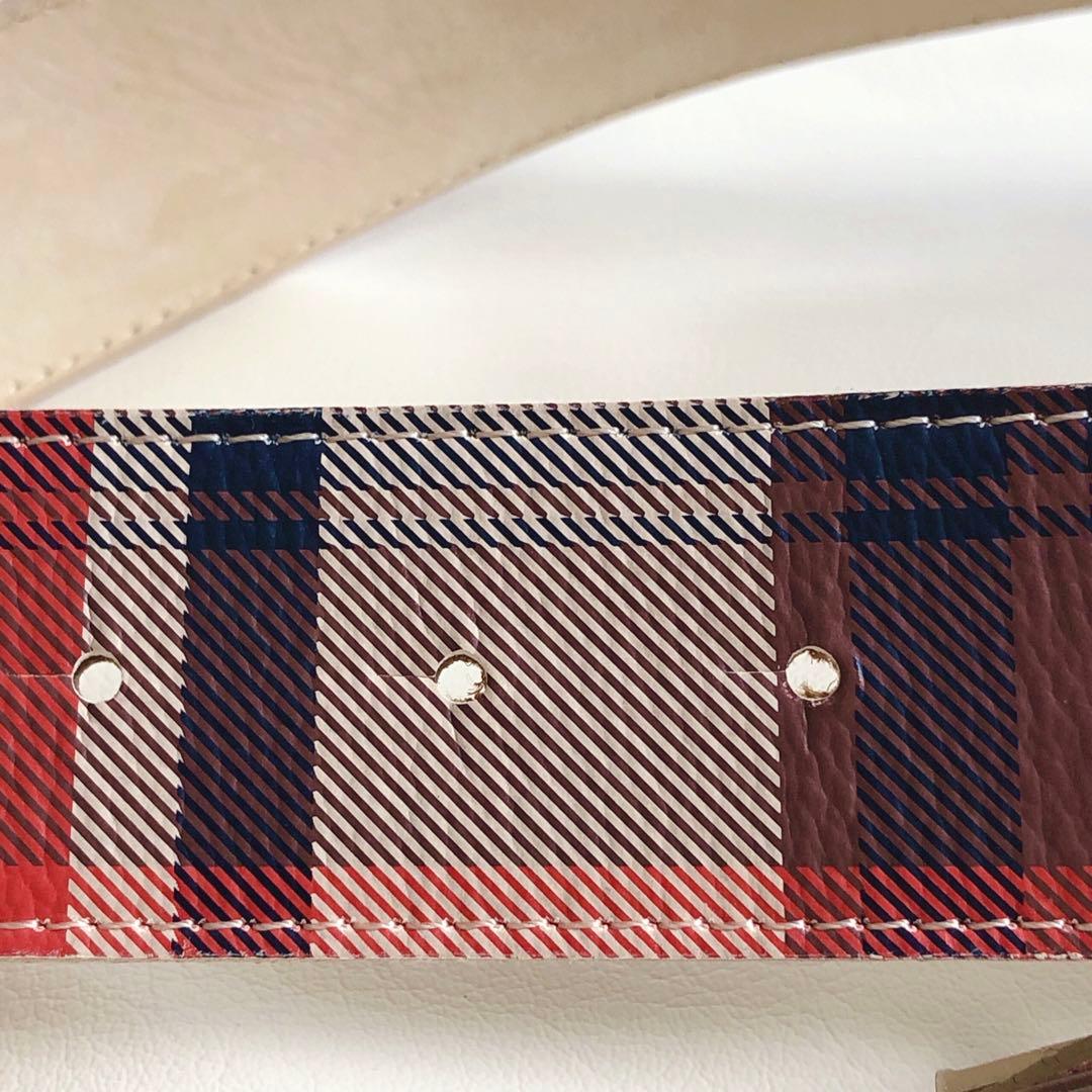 A BATHING APE チェック柄 ベルト 日本製 メタルバックル L