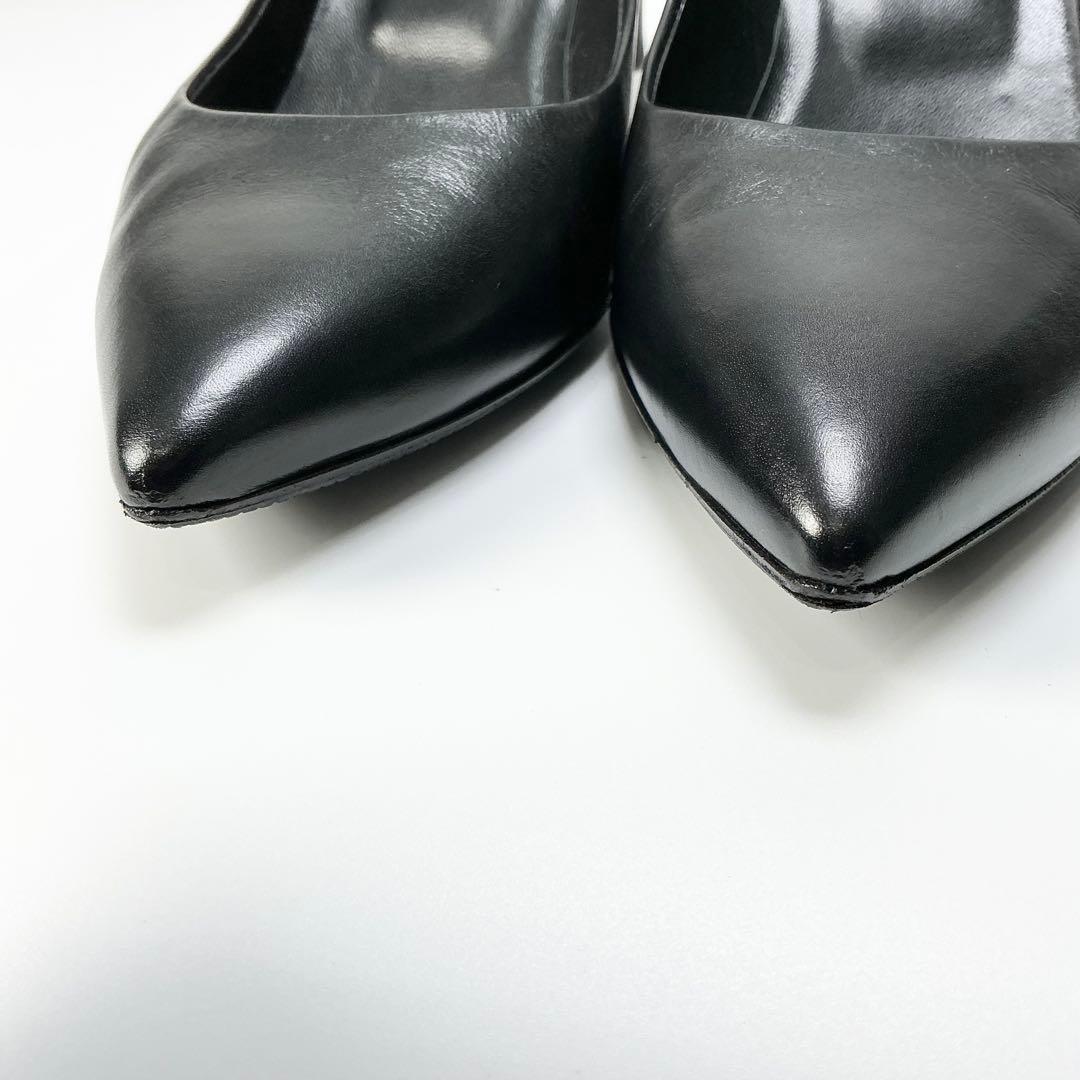 HERMES　パンプス　ブラック　レザー　ヒール　35 1/2