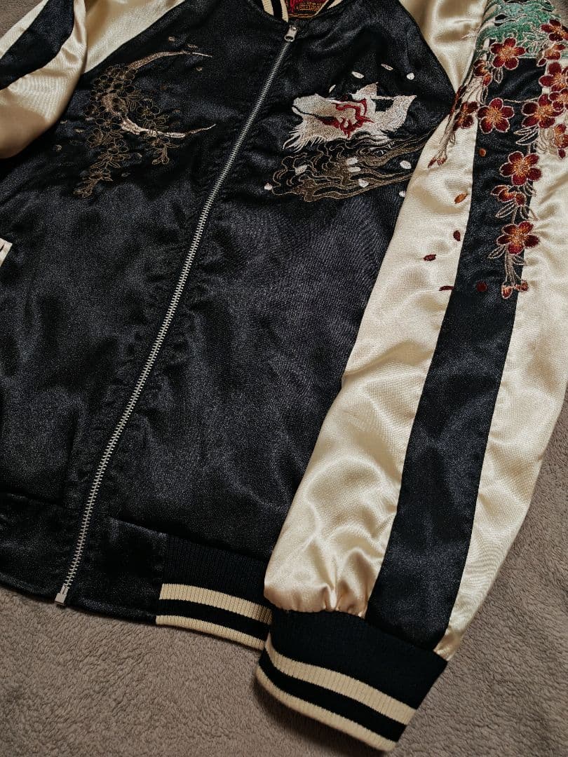 Oni Denim 美品 日本限定 スカジャン vintage サテン 狼桜
