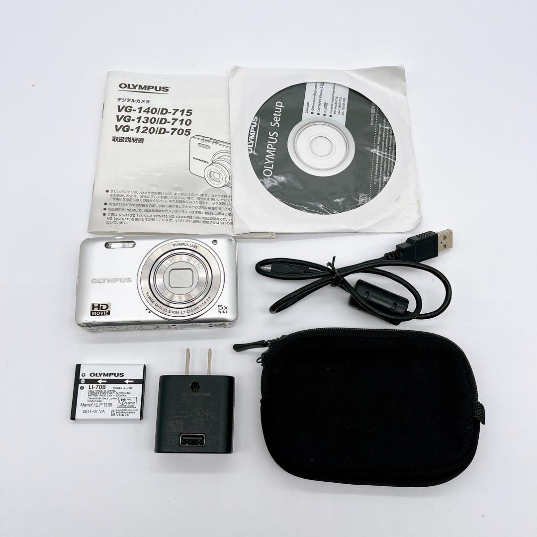 【希少】OLYMPUS VG-140 オールド コンデジ シルバー ソフトケース