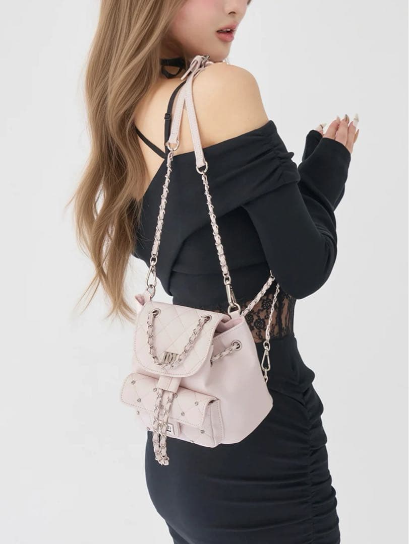 ♥️ダーリッチ　キルティングビジューミニリュック　PNK♥️