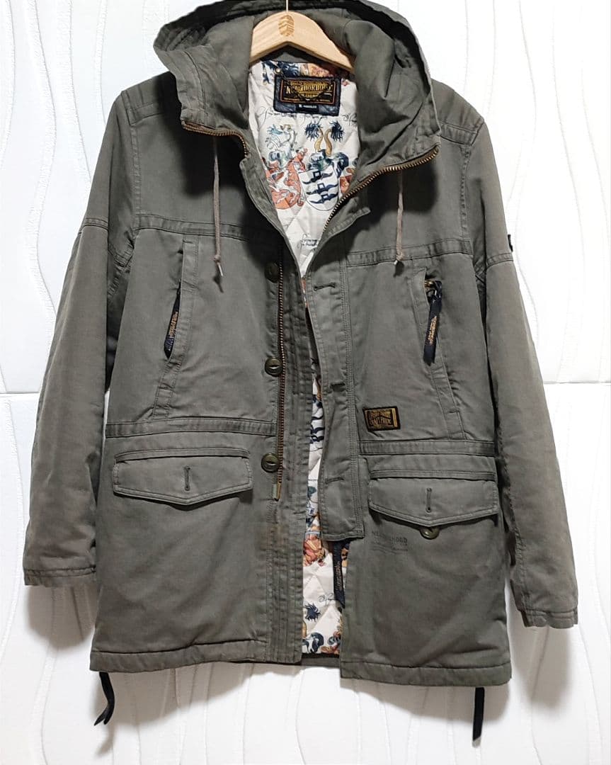 ネイバーフッド モッズコート ミリタリー ジャケット ラクーンファー 秋冬