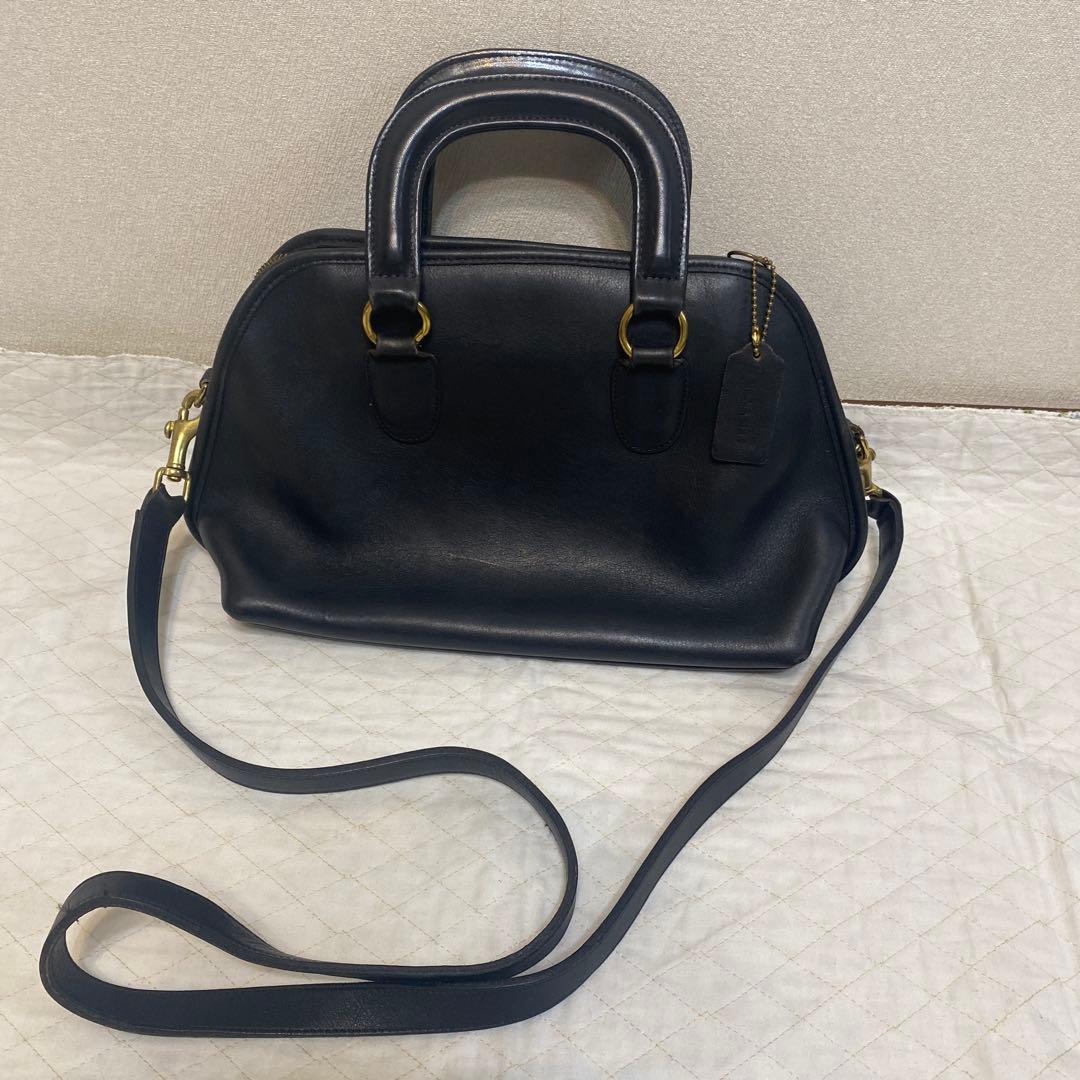 ハンドバッグ　ショルダーバッグ　オールドコーチ　黒　本革