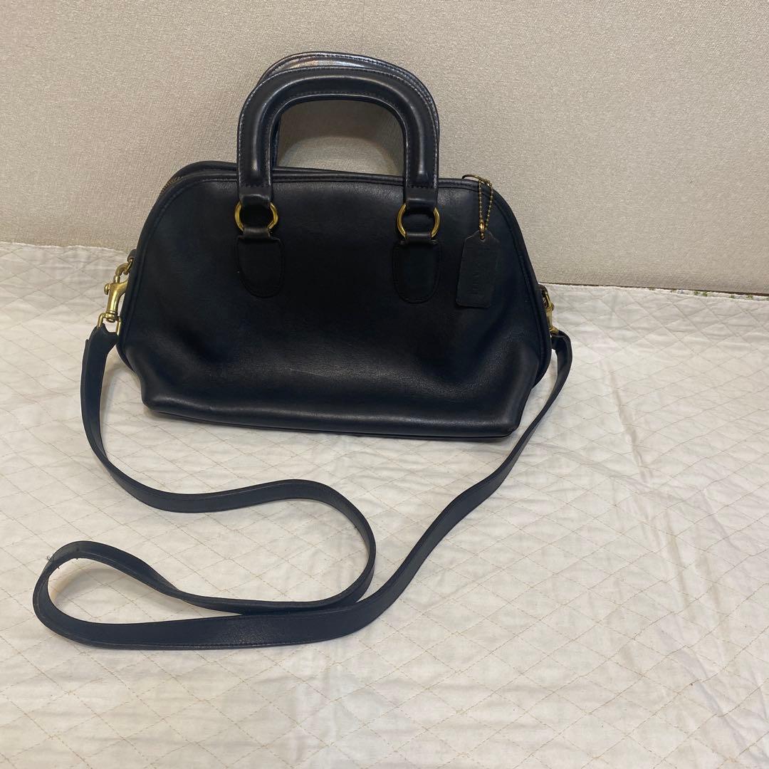 ハンドバッグ　ショルダーバッグ　オールドコーチ　黒　本革