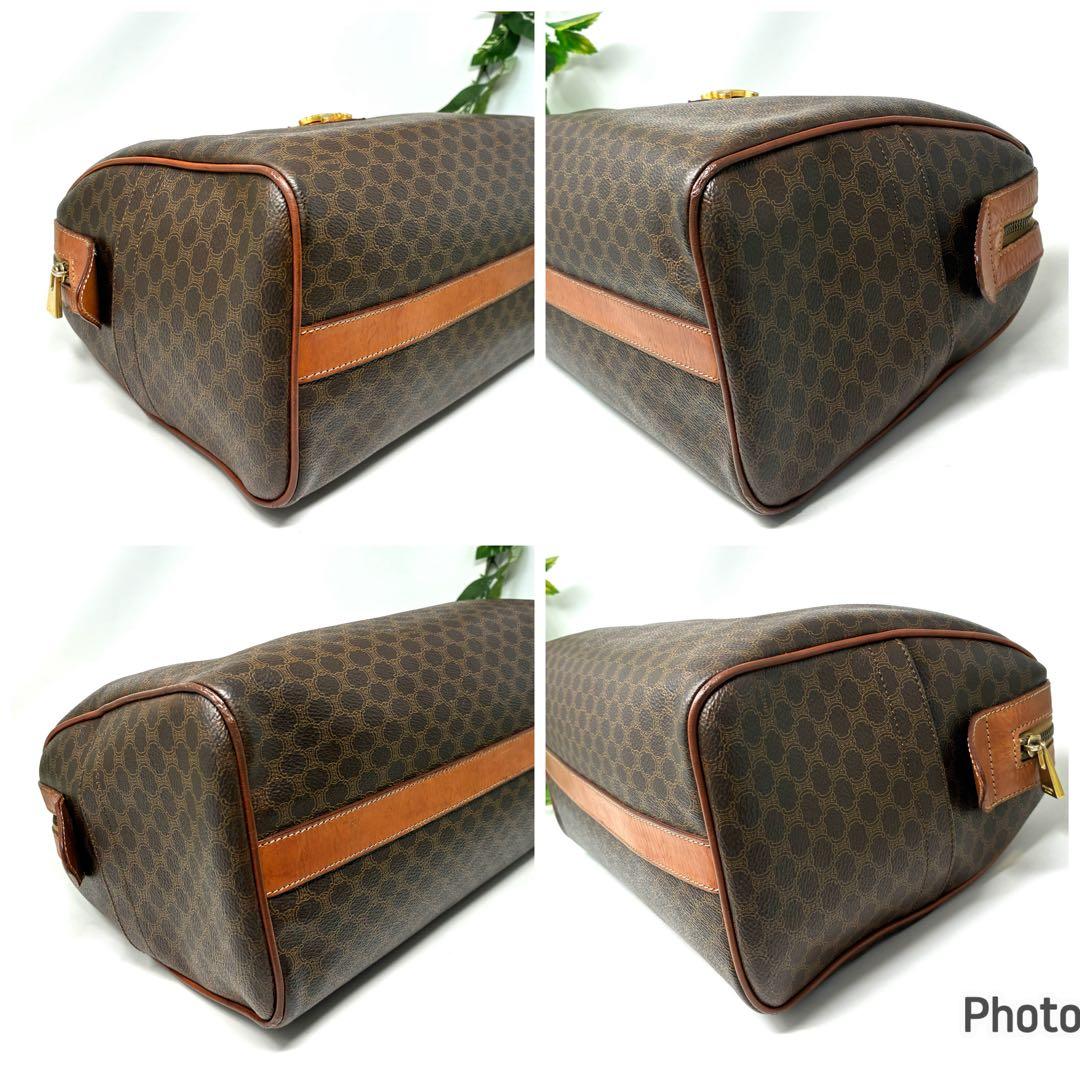 【格安ほぼ美品】CELINE セリーヌ マカダム柄 ボストンバッグ 金色モチーフ