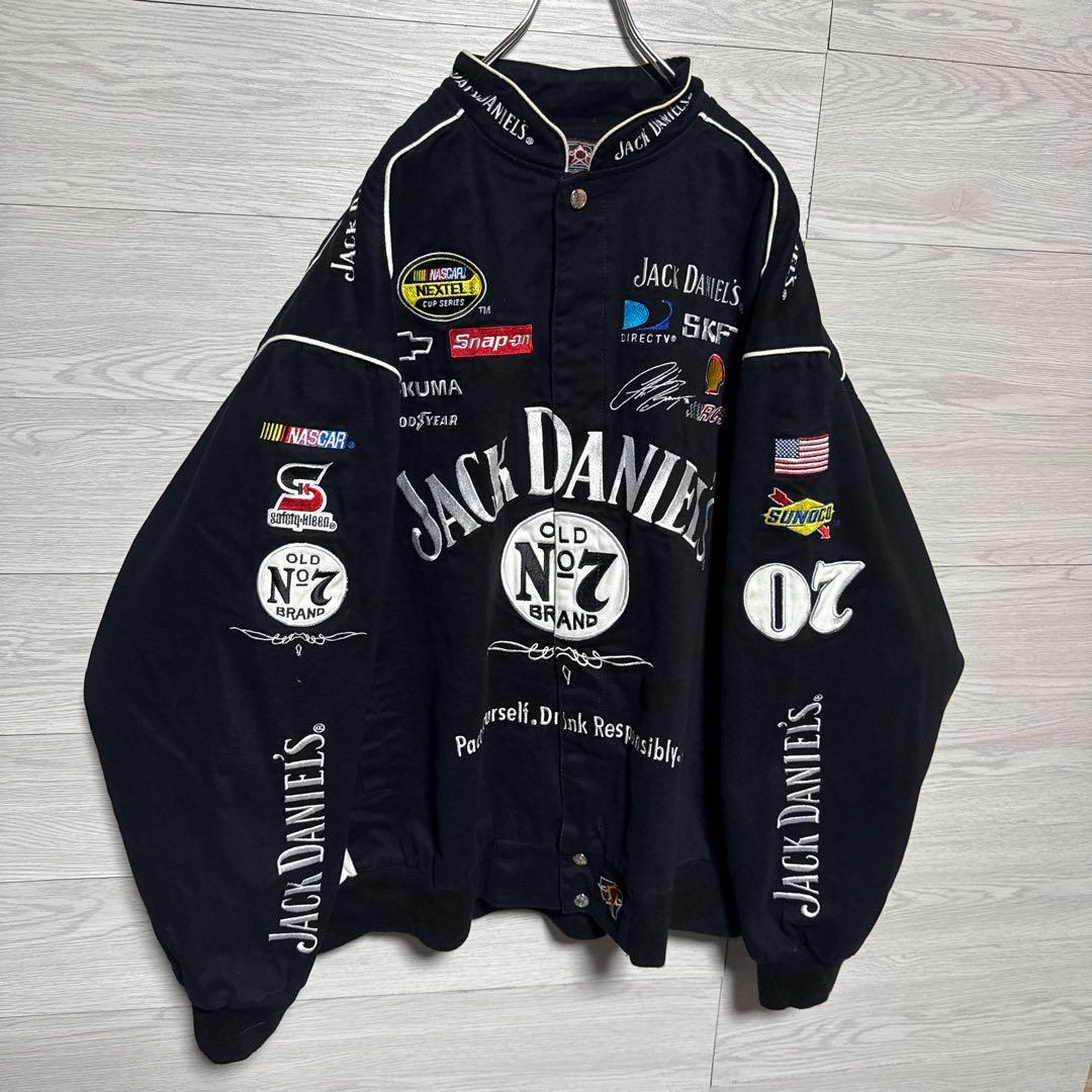 JH DESIGN Jack Daniel’s 刺繍 黒 レーシングジャケット