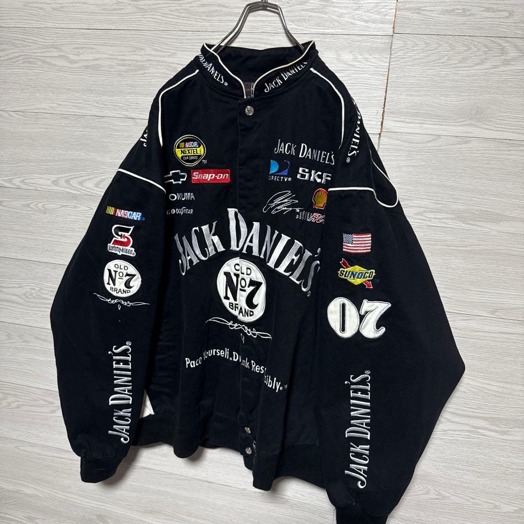 JH DESIGN Jack Daniel’s 刺繍 黒 レーシングジャケット