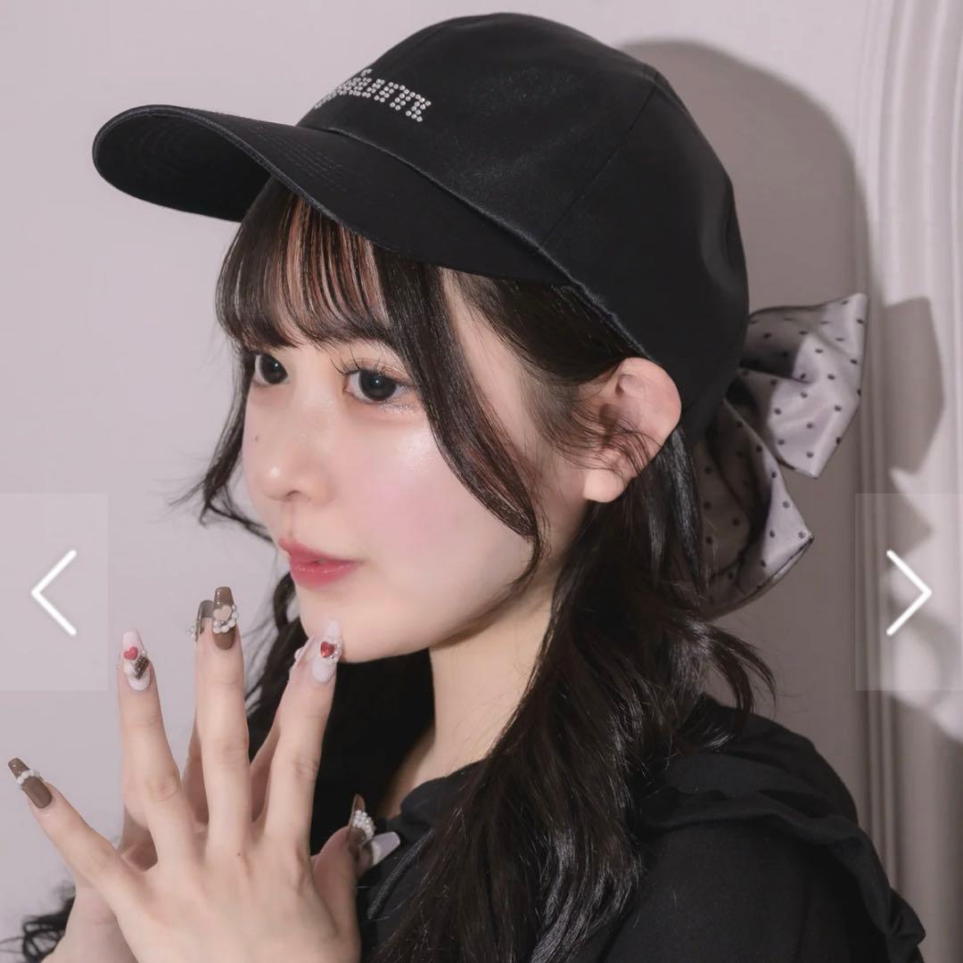 pium バックリボンサテンキャップ