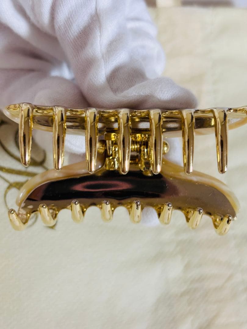 【極美品/2個組】アッカ　acca マーブル　クリップ　茶　クリーム