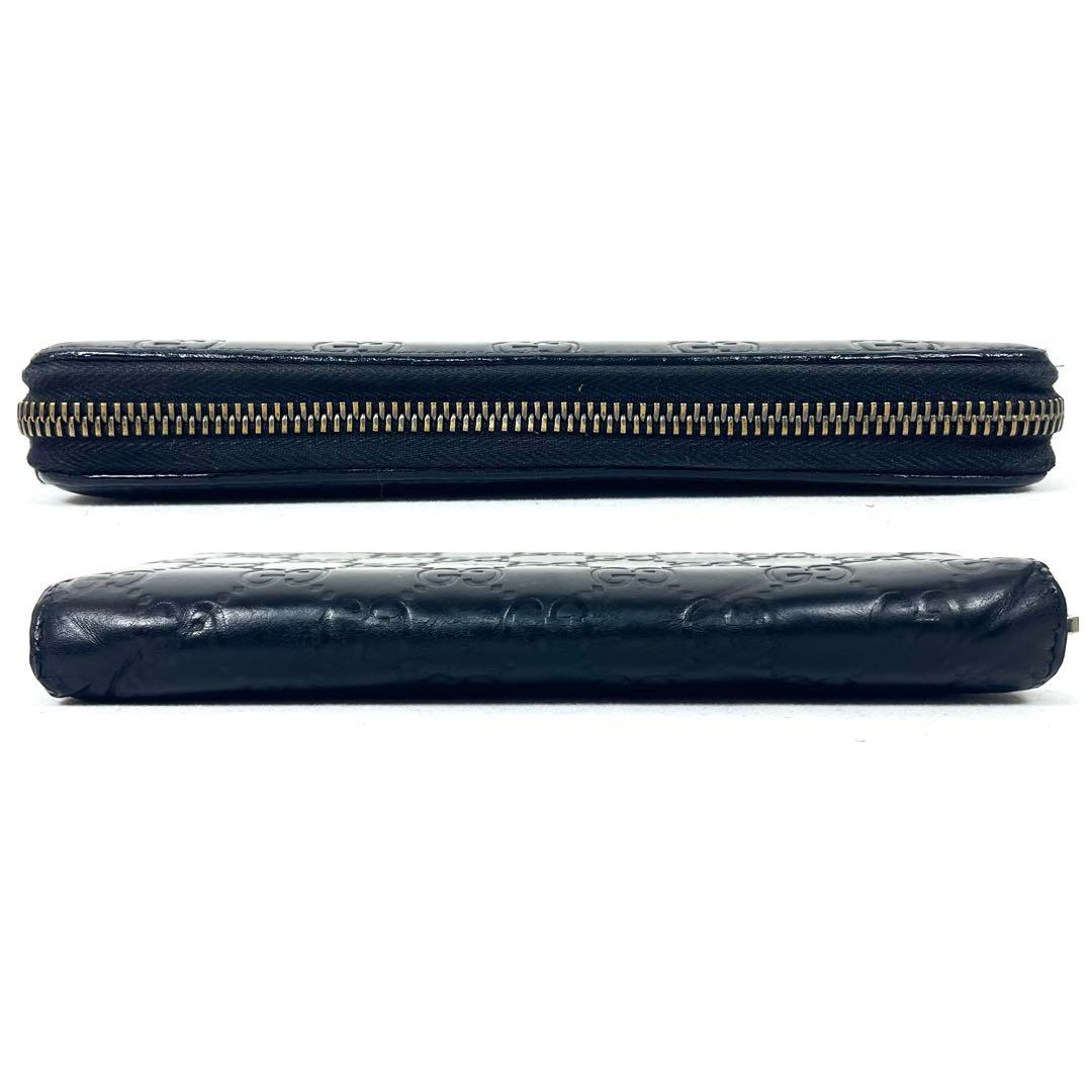 グッチ　長財布　GGシマレザー　ロゴ型押しエンボス　ラウンドファスナー　定番人気