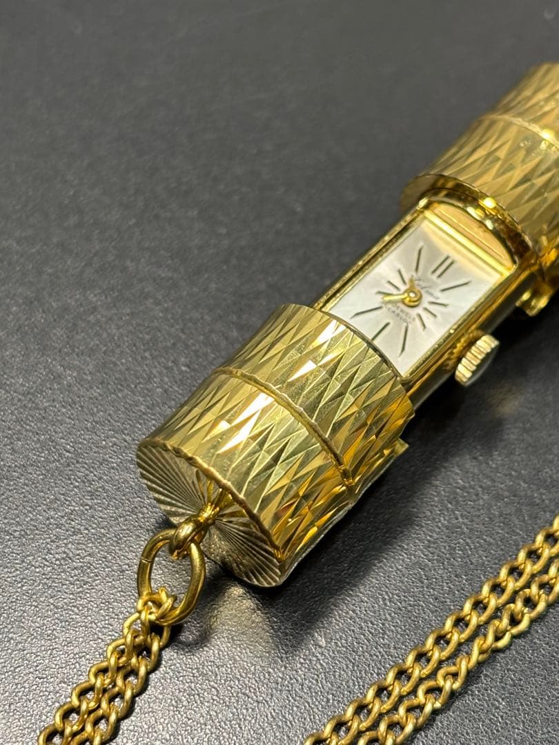 【稼働品】スイス製 デルマ ネジまき式 ネックレス時計 アクセサリー Delma