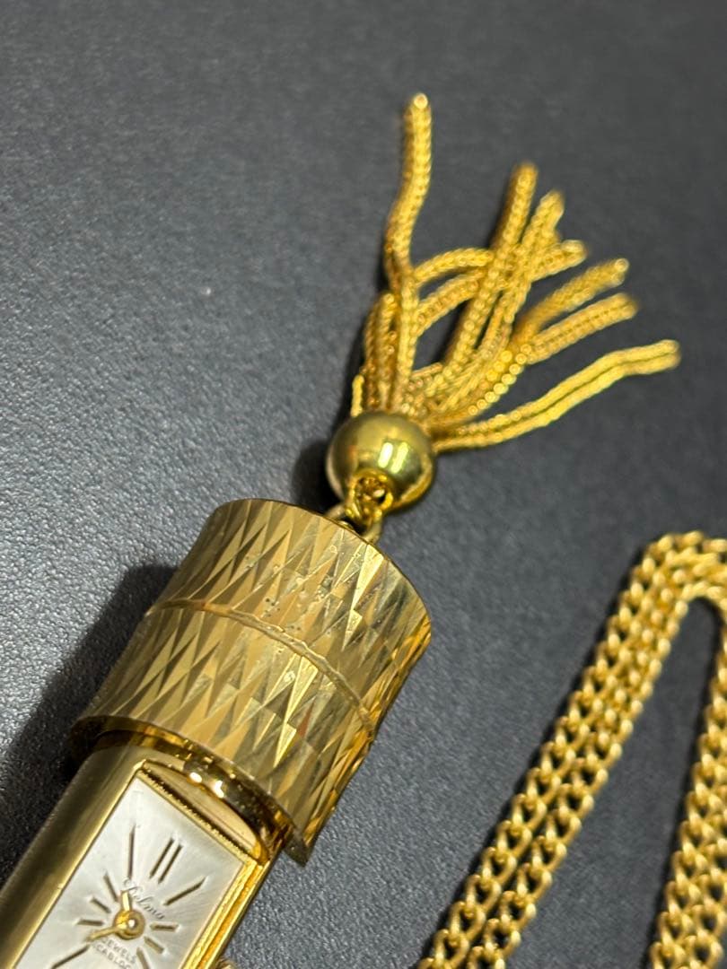 【稼働品】スイス製 デルマ ネジまき式 ネックレス時計 アクセサリー Delma