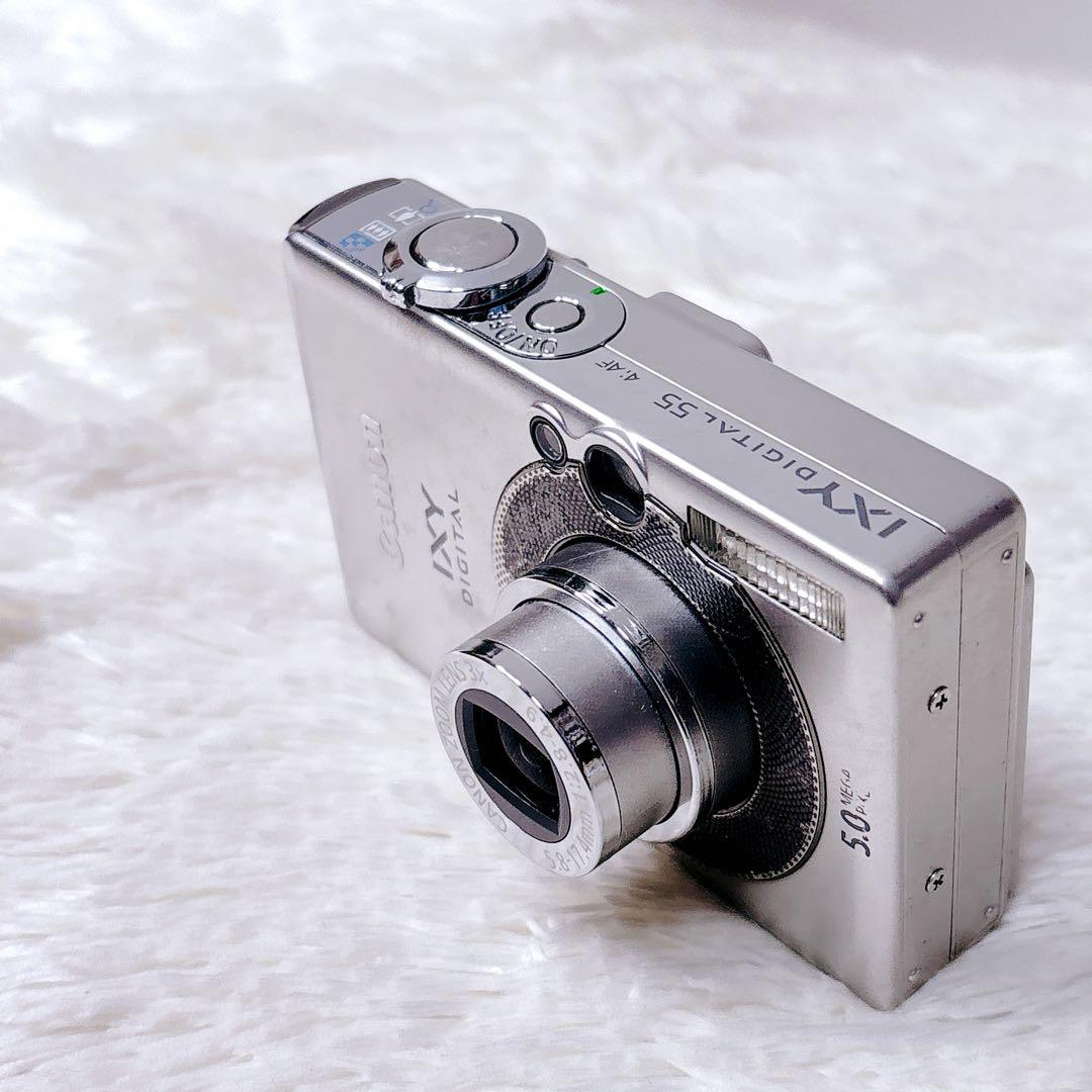 【人気】Canon IXY DIGITAL55シルバーコンデジカメラ女子オールド