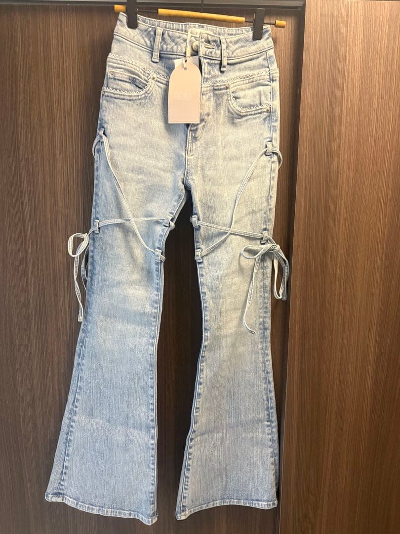 Darich ピコレースハイウエストフレアデニム　XS