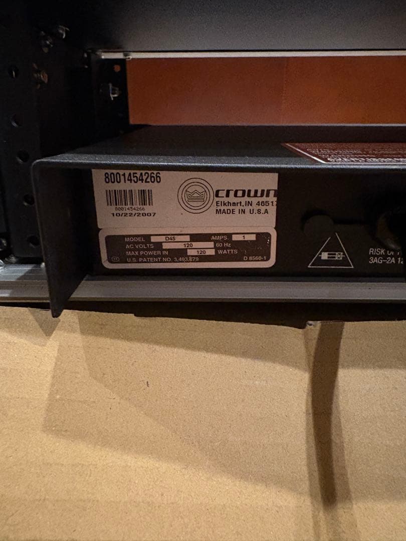 crown D-45 パワーアンプ&2Uハードケースセット