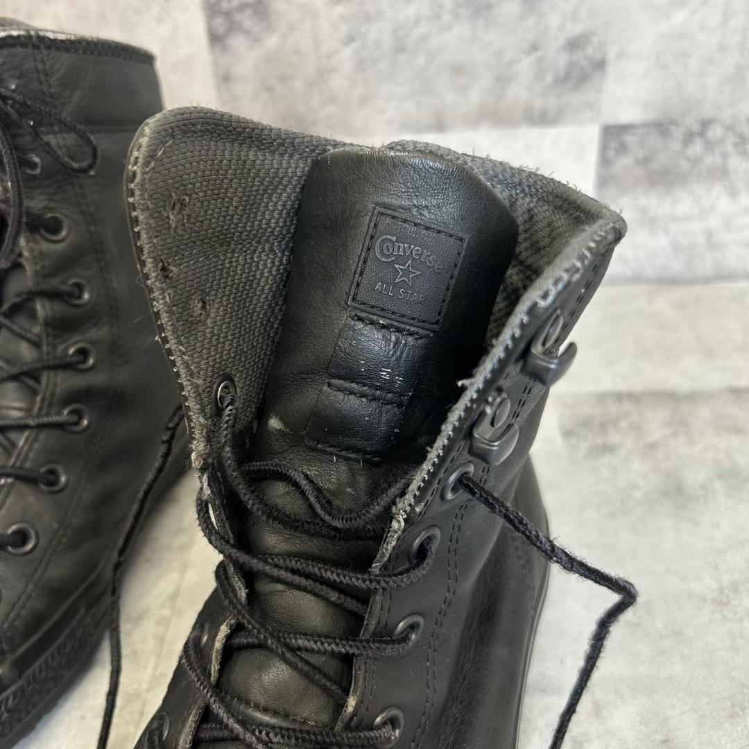 CONVERSE 本革 ブラック レザー オールスター 8.5 DMG19