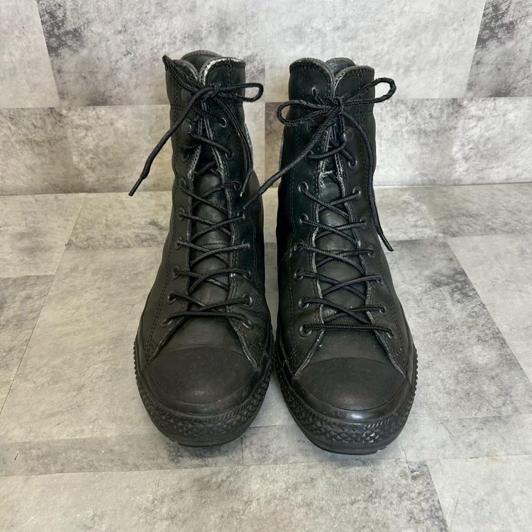 CONVERSE 本革 ブラック レザー オールスター 8.5 DMG19