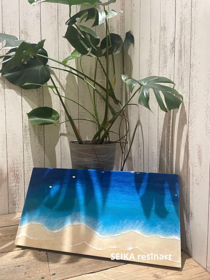 スポーツマン30×60海アート　オーシャンアート　レジンアート　アート　海