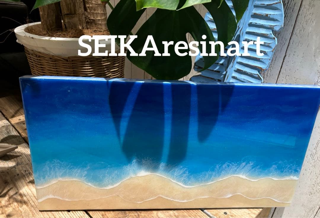 スポーツマン30×60海アート　オーシャンアート　レジンアート　アート　海