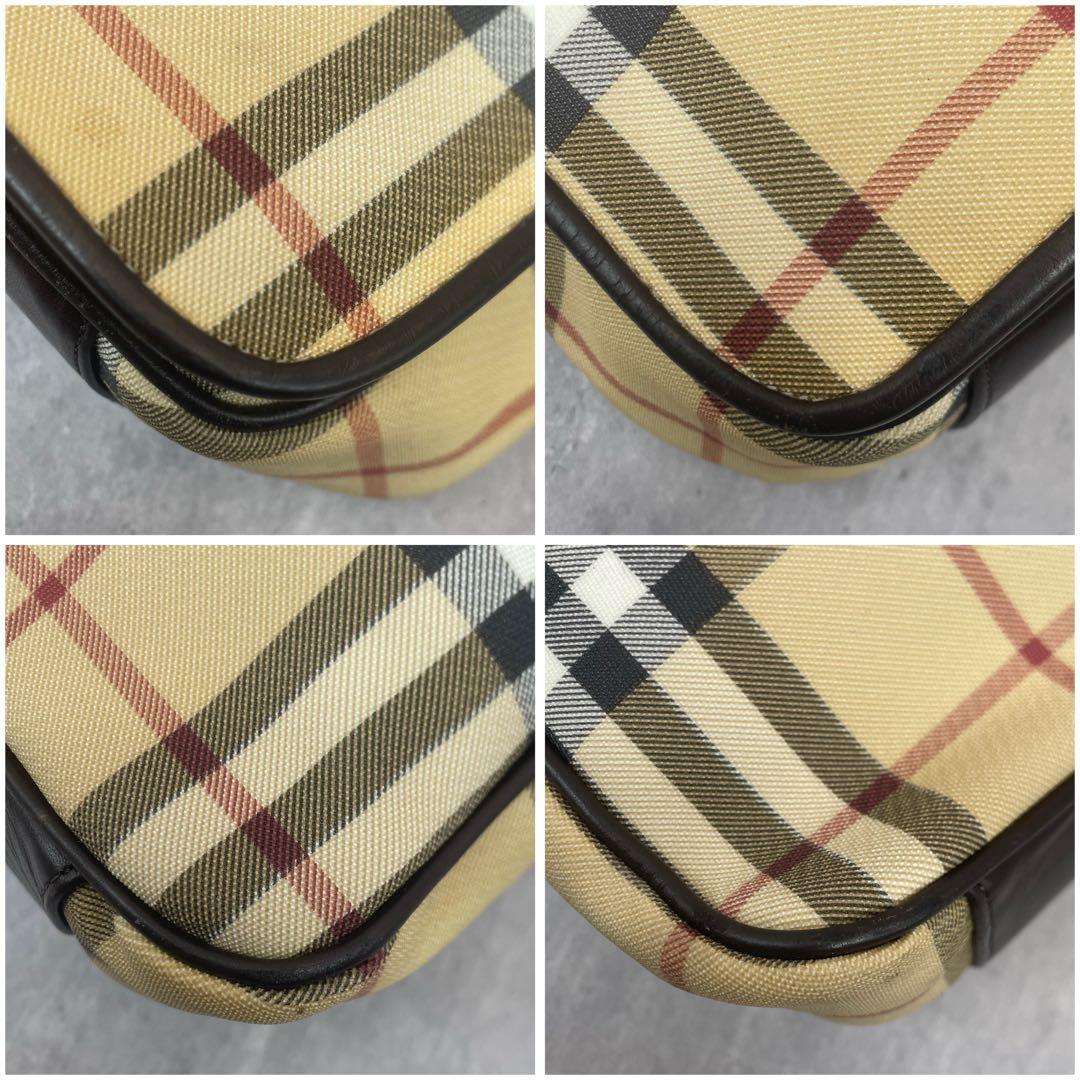 【美品✨】 バーバリー メッセンジャーバッグ ノバチェック PVC レザー