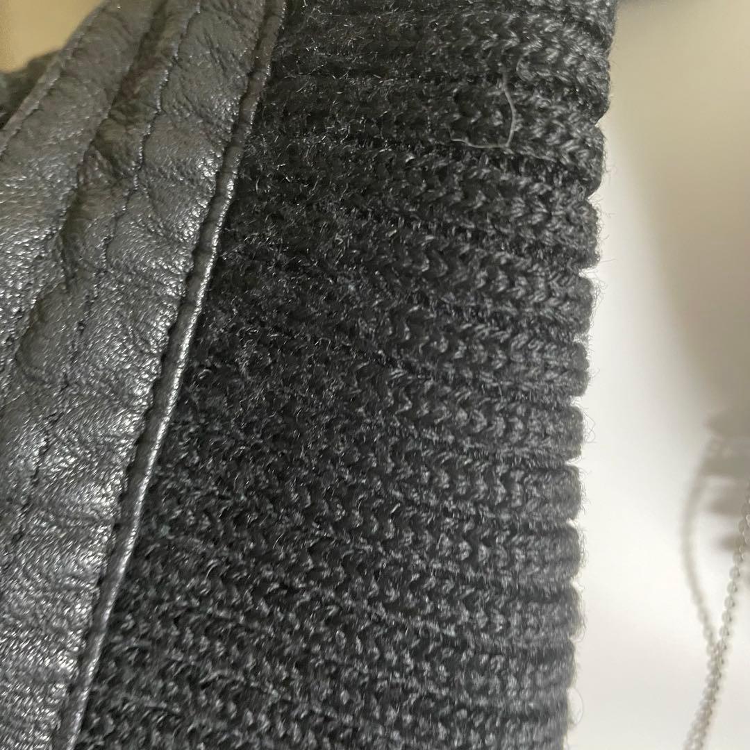 ミリタリージャケット ニット 山羊革 ダークコア y2k