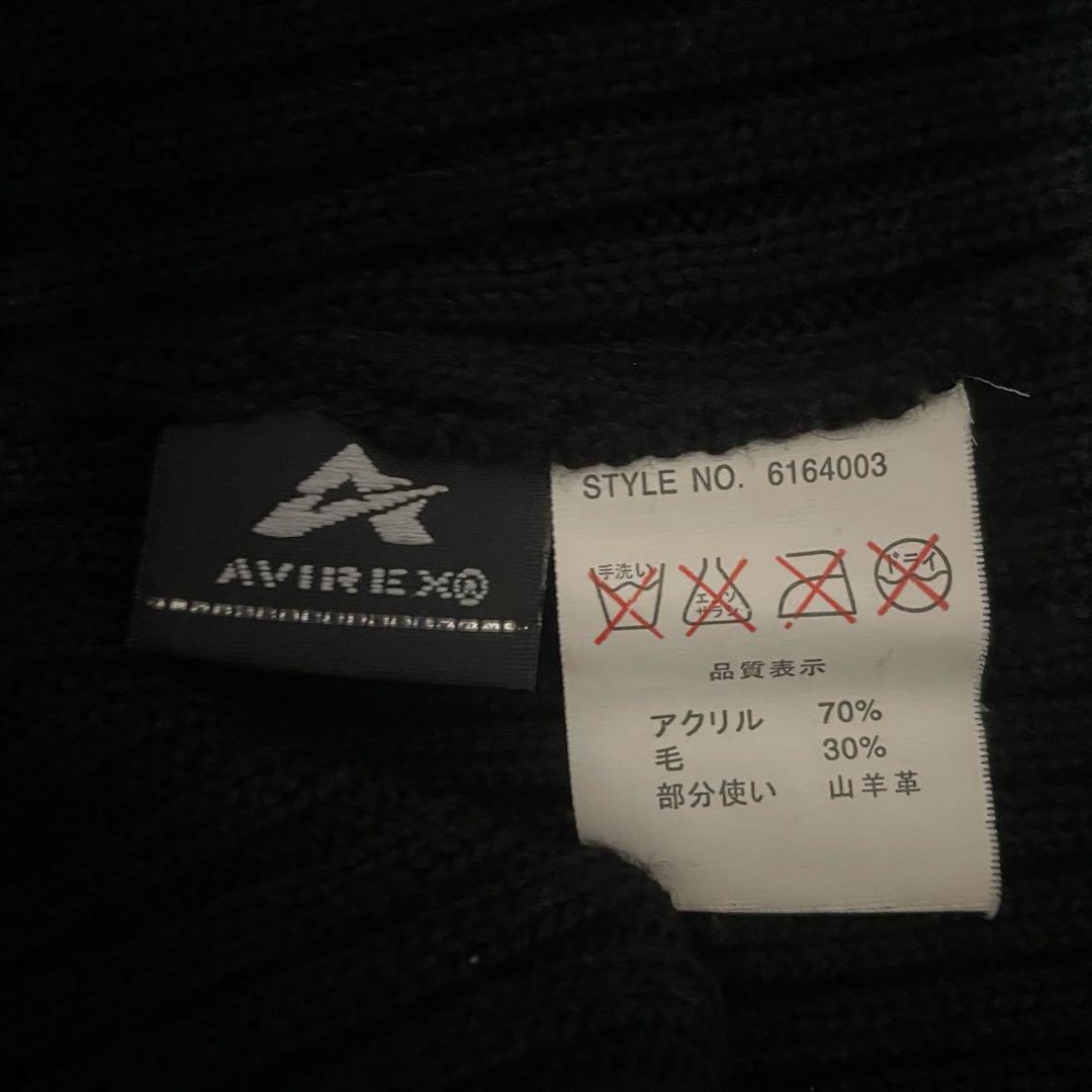 ミリタリージャケット ニット 山羊革 ダークコア y2k