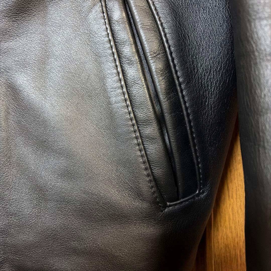 Reminiscence ブラックレザージャケット 34