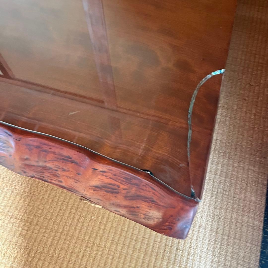 9/30まで！ 配送 設置費込み！ 天然木一枚板　座卓　ガラストップあり