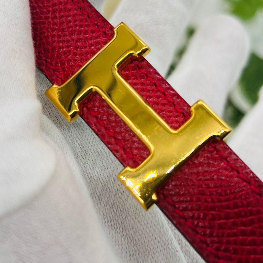 エルメス コンスタンス　ミニ　サイズ65 ベルト ボルドー レザー リバーシブル