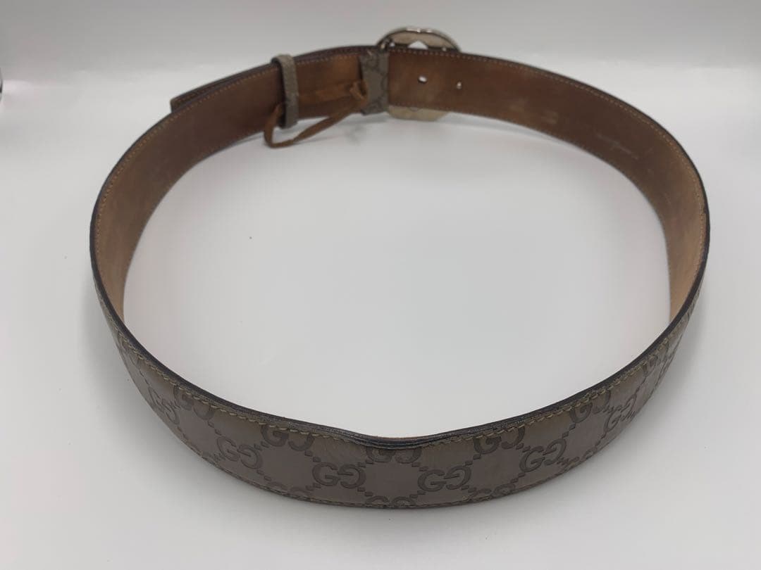 GUCCI グッチ ベルト インターロッキング GG シマ レザー P55