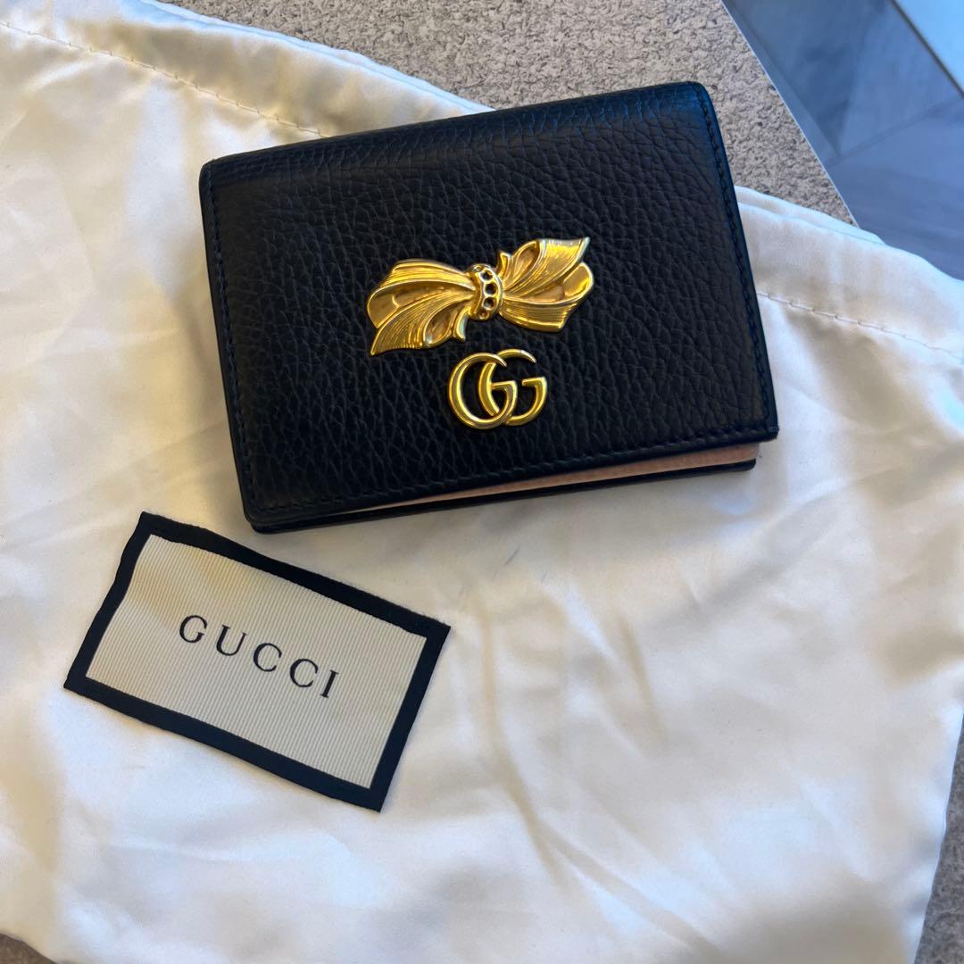 GUCCI グッチ GGマーモント リボン 二つ折り