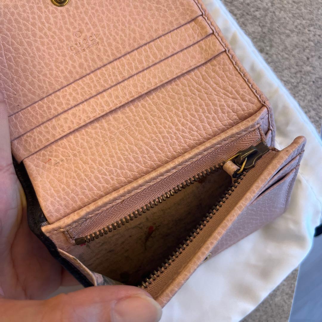 GUCCI グッチ GGマーモント リボン 二つ折り