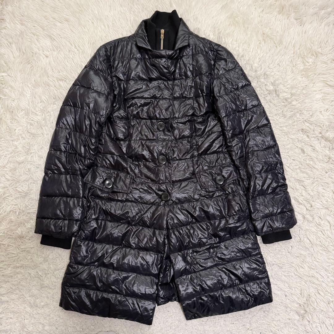 希少XLサイズ相当　ヘルノ　ダウンコート　ライトダウン　レイヤード　ブラック