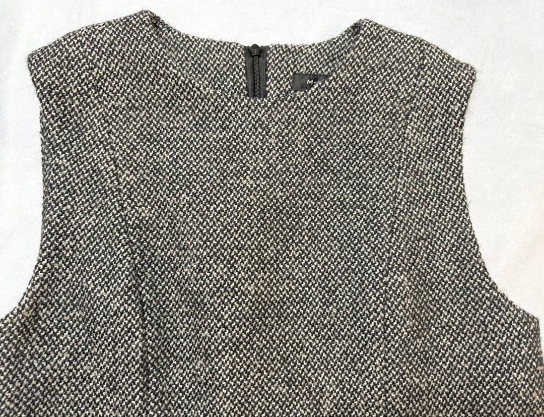 美品★M-premier★エムプルミエ★ツイードワンピース★黒★ジャンスカ