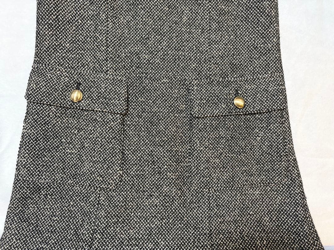 美品★M-premier★エムプルミエ★ツイードワンピース★黒★ジャンスカ